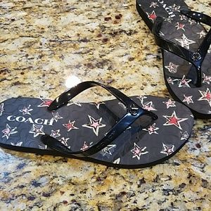 Size 8B Coach Black Flip Flops